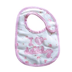 Bavoir Funky “I love daddy” – White & Pink