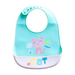 Bavoir Silicone “Dog” – Turquoise & Pink