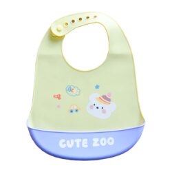 Bavoir Silicone “Cute Zoo” – Green & Purple