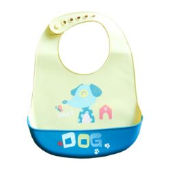 Bavoir Silicone “Dog” – Green & Blue