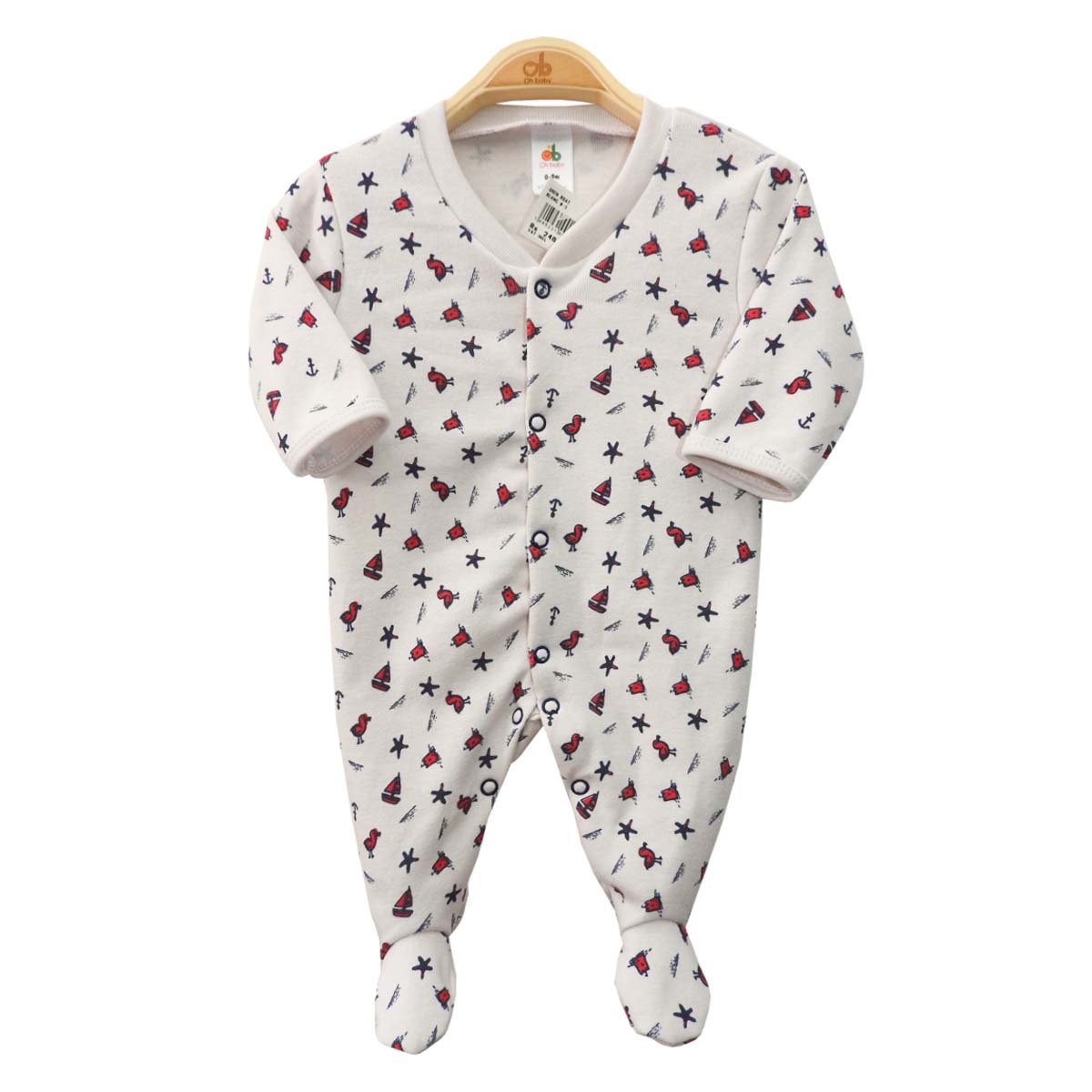 Babygrow "Boat" - White