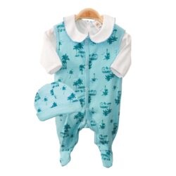 Babygrow 3pcs “Coconut Tree” – Blue