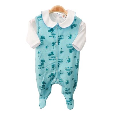 Babygrow 3pcs "Coconut Tree" - Blue - Image 2