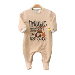 Babygrow 2 ways “Trouble” – Beige