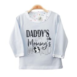 T-Shirt ML “Daddy’s Joy & Mommy’s World” – light Blue