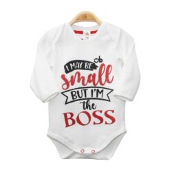Bodysuit 2 ways ML “I’m The Boss” – White & Red