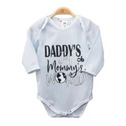Bodysuit 2 ways ML “Daddy’s Joy & Mommy’s World” – Light Blue