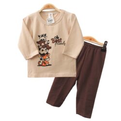 T-shirt Set “Best Friends” – Beige & Brown