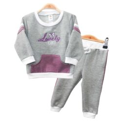 Jogger Set “Lovely Girl” – Grey & Purple
