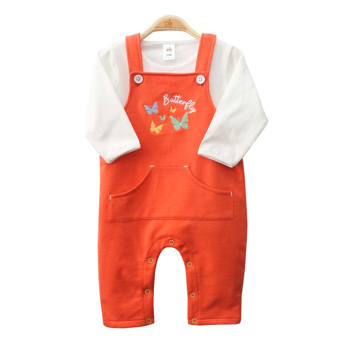 Ensemble Salopette "Butterfly" - Orange
