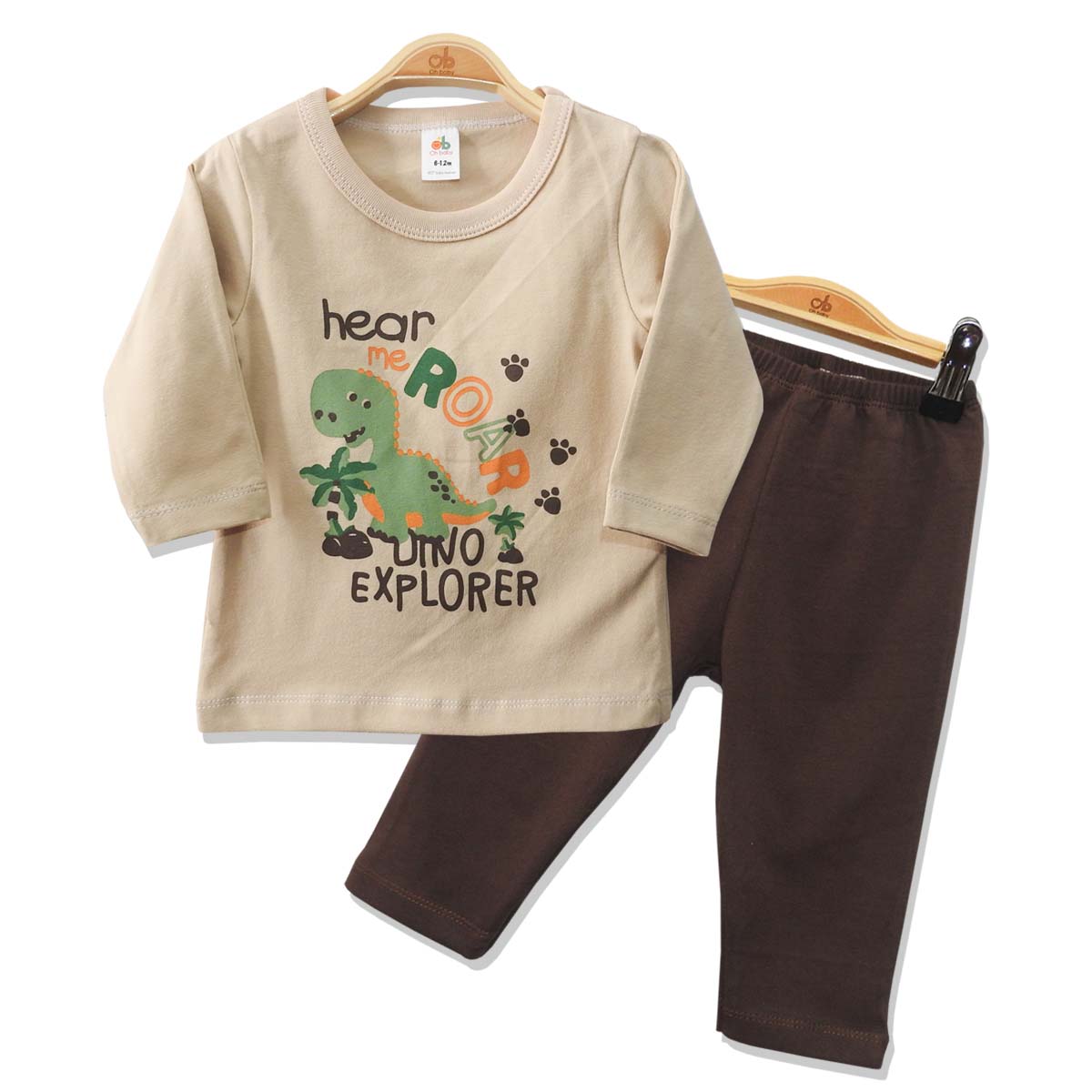 T-shirt Set "Dino Explorer" - Beige