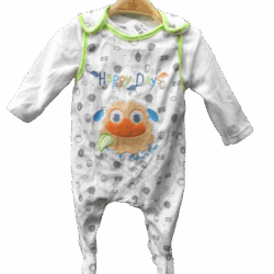 Babygrow Velour set “Happy sheep” – White and light green