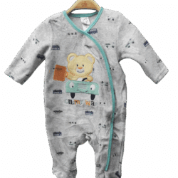 Babygrow Velour “On my way” – Mint