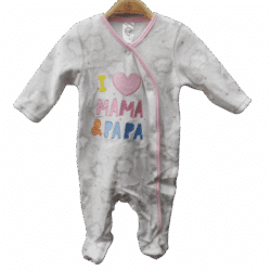 Babygrow Velour “I love Mama” – Pink