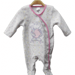 Babygrow Velour “Little Mouse” – Pink