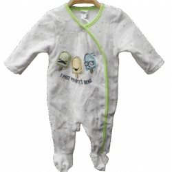 Babygrow Velour “Little Ice Cream” – Green