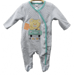 Babygrow Velour “On my way” – Mint