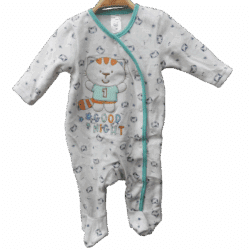 Babygrow Velour “Good Night” – Mint