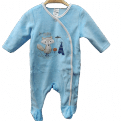 Babygrow Velour “I’m happy” – Blue