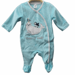 Babygrow Velour “Seal” – Blue