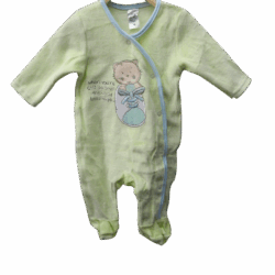 Babygrow Velour “Little cat” – Green