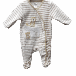 Babygrow Velour “My family” – Off White