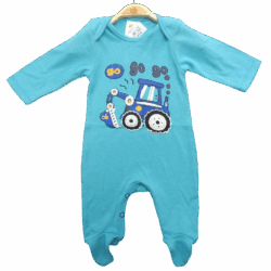 Babygrow  “GO Tractor” – Turquoise