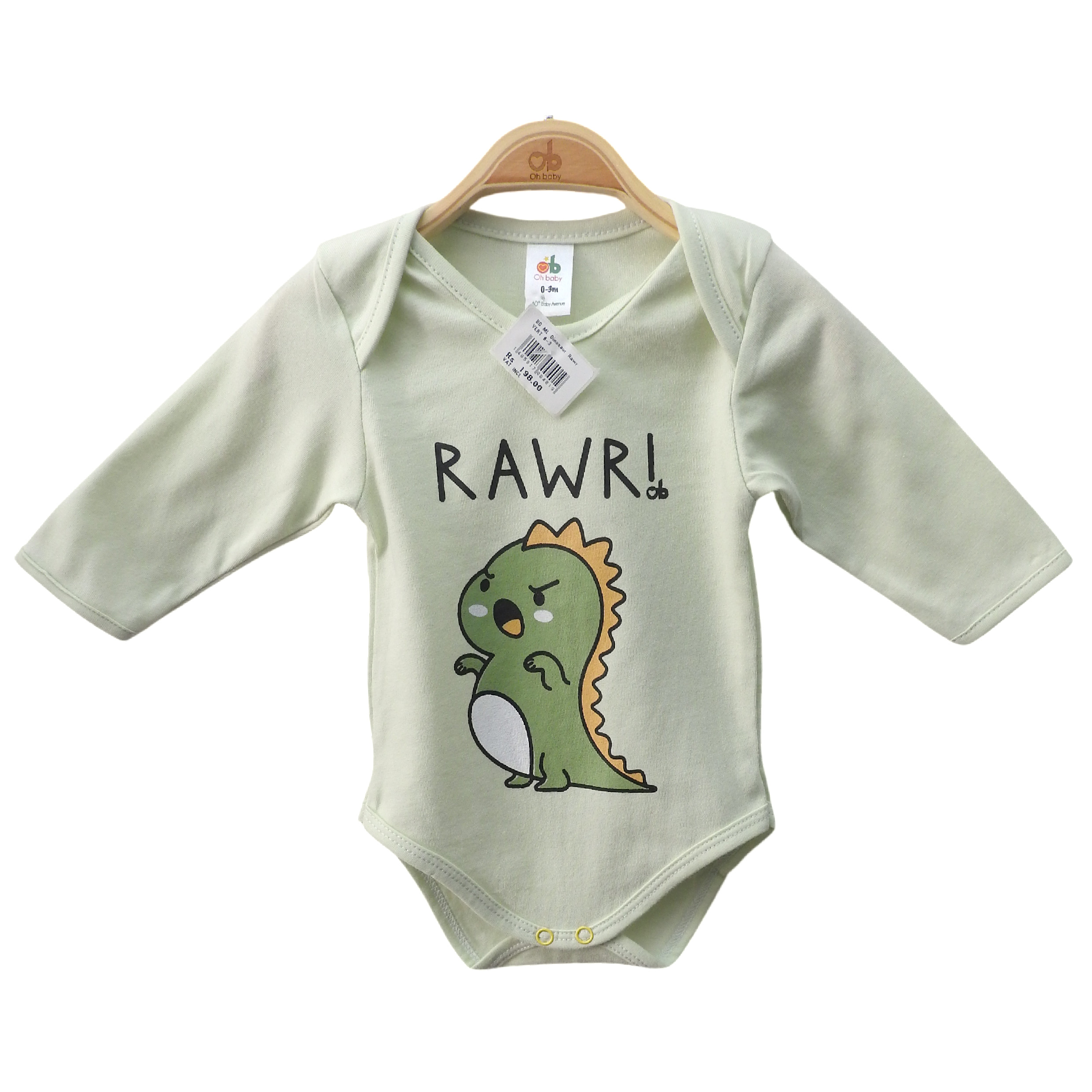 Bodysuit ML "Dino" – Light Green