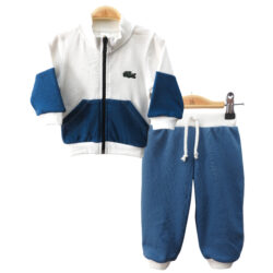 Jogger Set + Zip “Lacoste” – White and Blue