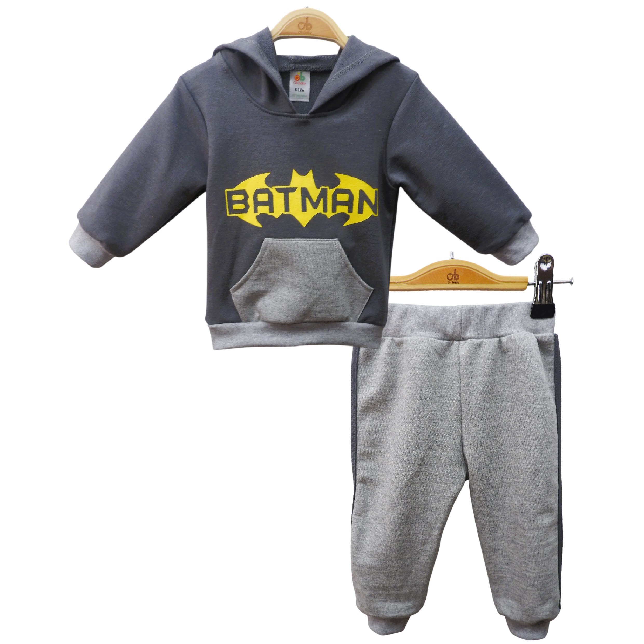 Jogger Set + Cap "Batman" - Light Grey and Grey